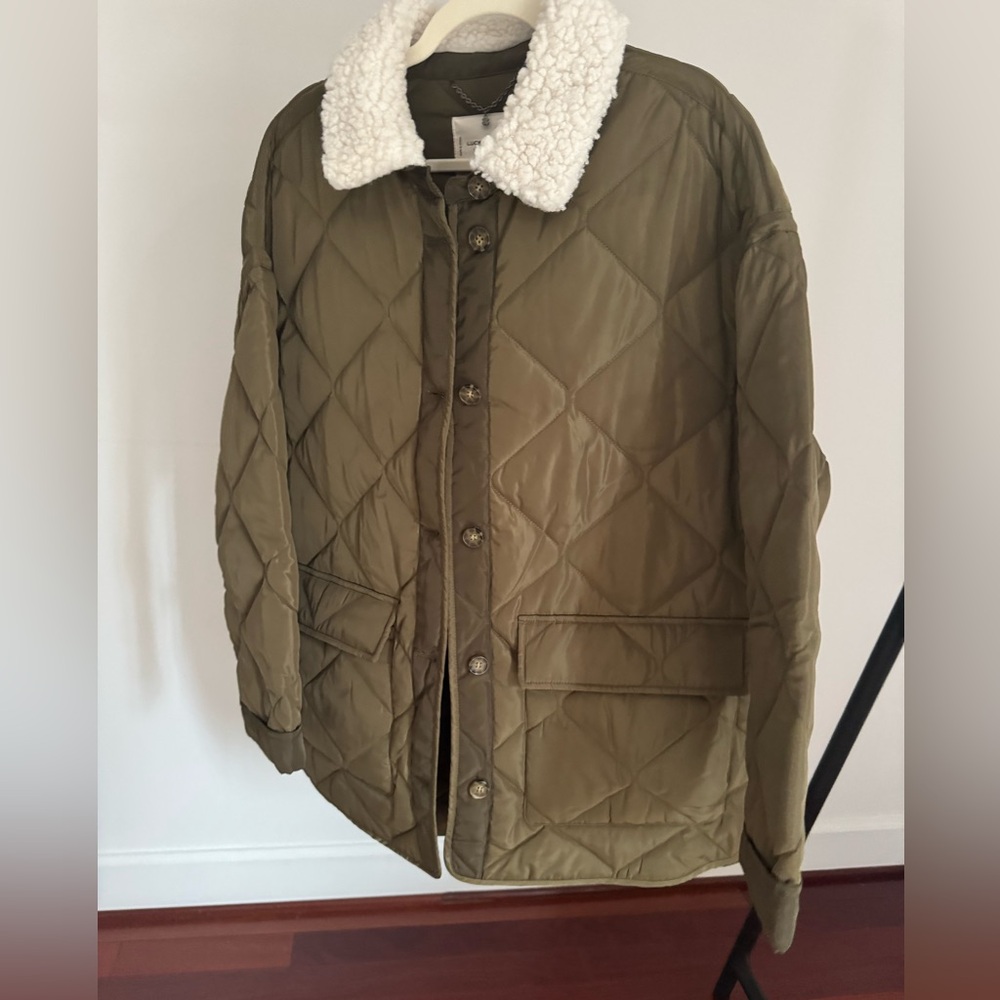 Lucky Brand olive green, oversize barn, jacket